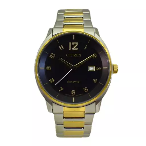 ساعت سیتیزن اکو درایو CITIZEN ECO  DRIVE GNS113989 موتور ژاپن ، بند دورنگ باصفحه مشکی