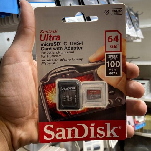 رم برند Sandisk ظرفیت 64 گیگابایت به همراه خشاب رم