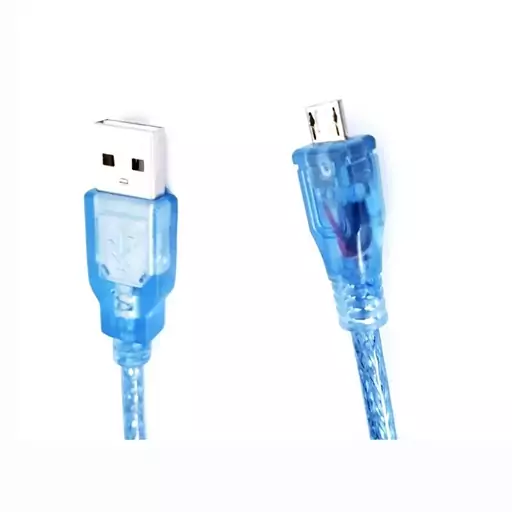 کابل میکرو USB آبی شیلددار طول 30 سانتی متر