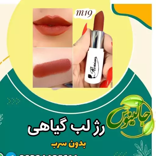 رژلب بدون سرب کد m19کاملا گیاهی انتی باکتریال تهیه شده ازکره شیا درغرفه جالینوس مشهد