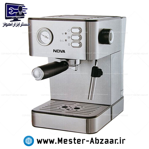 اسپرسو و قهوه ساز 1500 وات بدنه استیل نوا اصلی پمپ 25 بار اسپرسوساز نووا مدل NOVA NCM-187