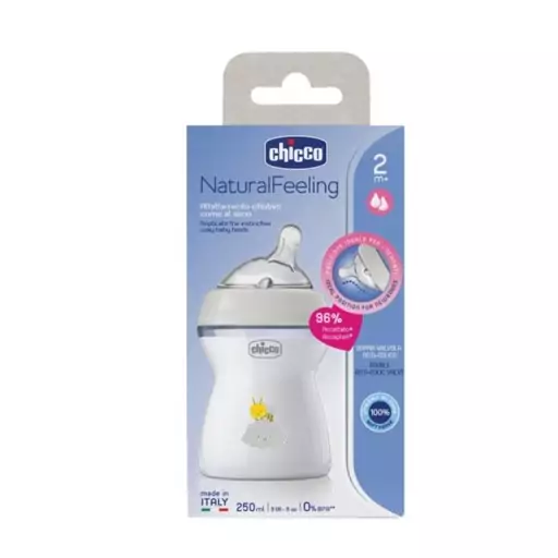 شیشه شیر چیکو نچرال فیلینگ گنجایش 250 میلی لیتر chicco