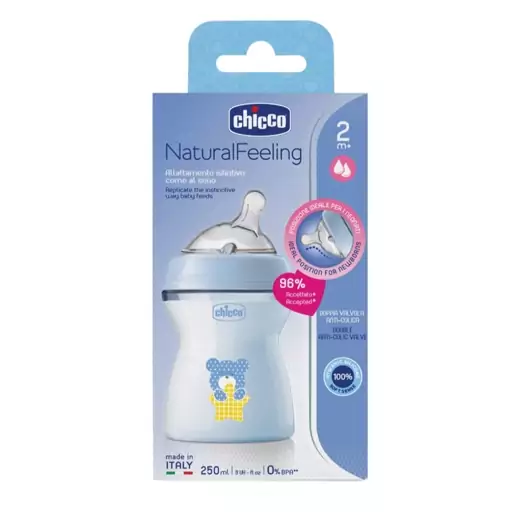 شیشه شیر چیکو نچرال فیلینگ گنجایش 250 میلی لیتر chicco