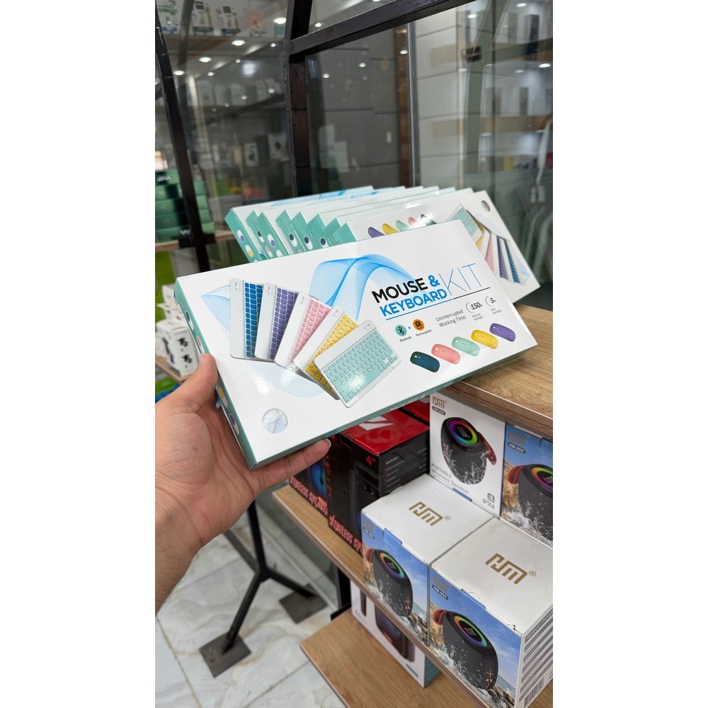ست ماوس و کیبورد بی سیم بلوتوثی چندکاره (Multi-Device Bluetooth Kit) با نور پس زمینه RGBجدید