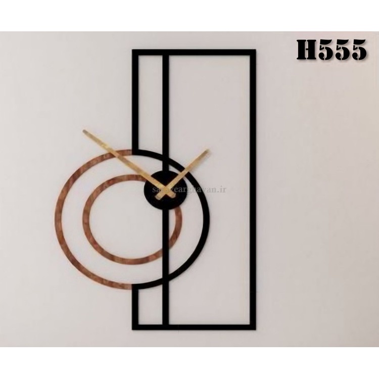 ساعت دیواری مدرن فلزی و چوبی لاکچری H555جدید