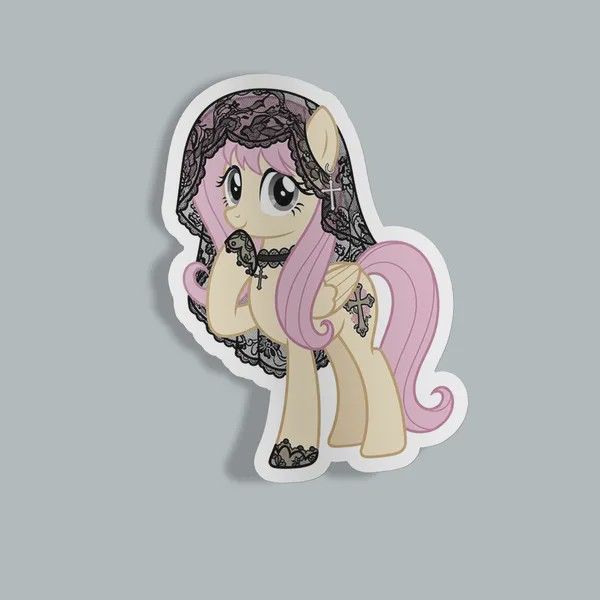 استیکر MLP Fluttershy Black meshجدید