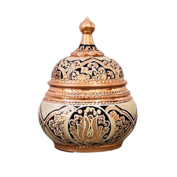  شکلات خوری مسی مدل گنبدی نقره کوب کد ZH361.2 صبا مس زنجان