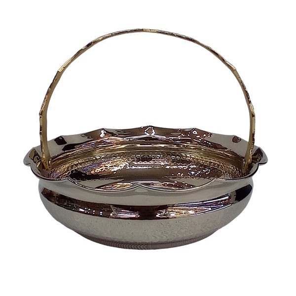  میوه خوری مسی مدل سبد دسته دار کد ZH319.3 صبا مس زنجان