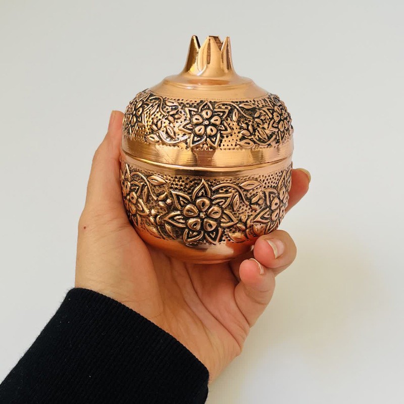 قندان مسی مدل انار کد ZH416.1 صبا مس زنجان