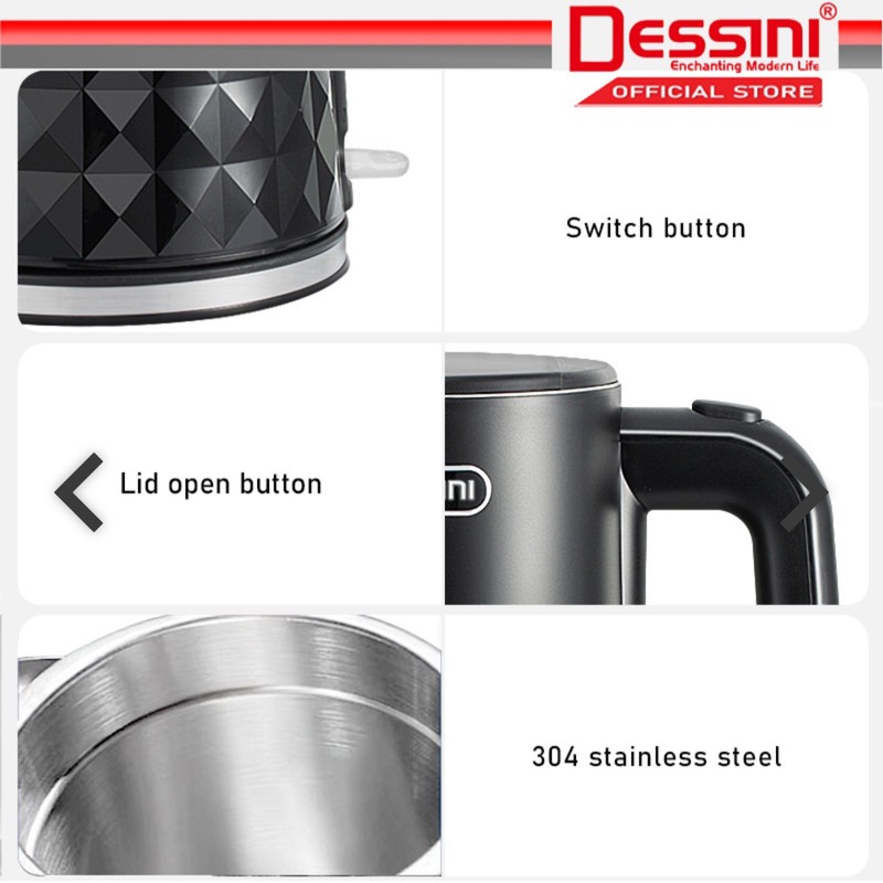 کتری برقی دسینی مدل DS-20SS گنجایش 1.8 لیتر