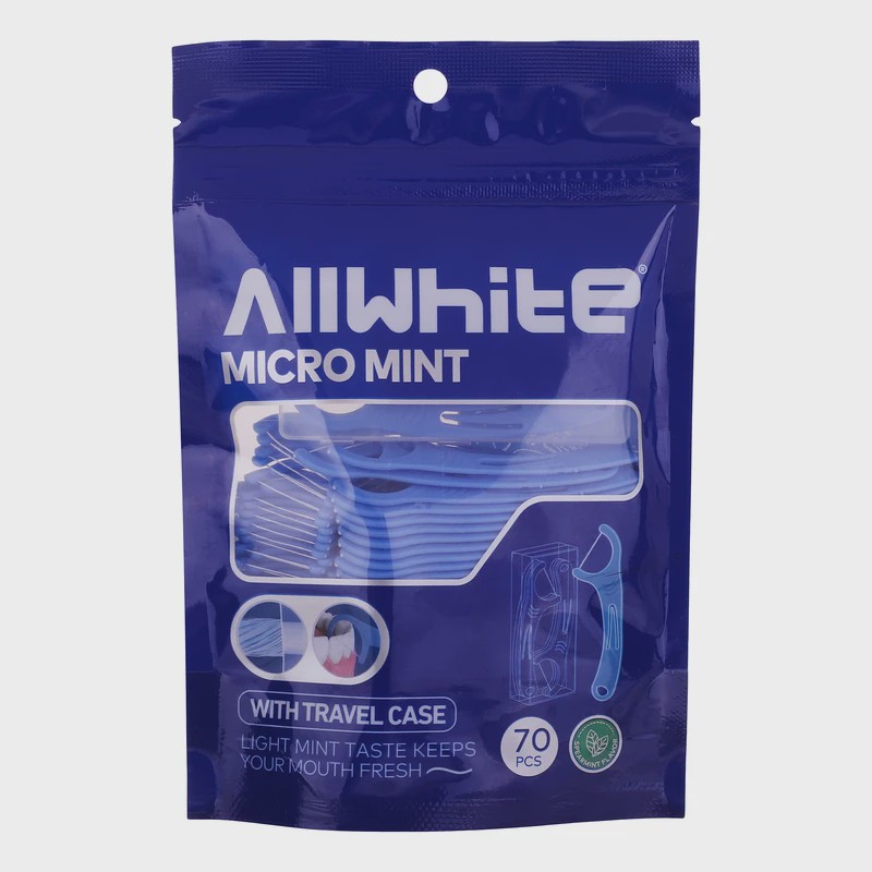نخ دندان آل وایت مدل micro mint بسته 70 عددی