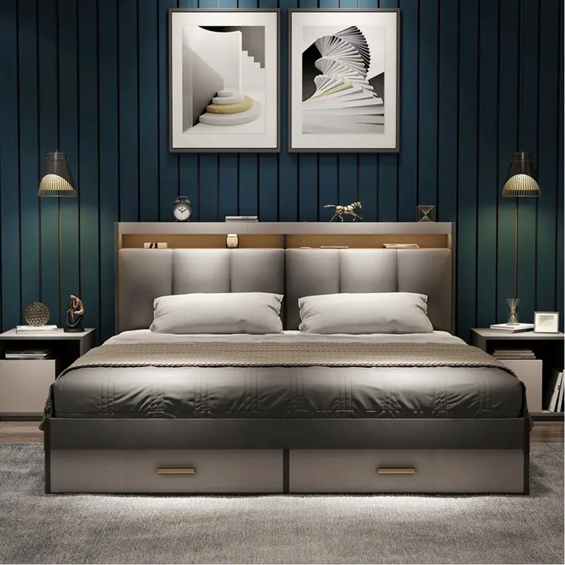 تخت خواب مدل MDF شارلوت دو نفره سایز 200x160 سانتی متر