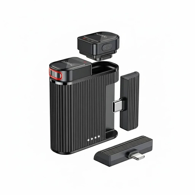 میکروفن یقه ای یسیدو مدل KR-19 با درگاه های اتصال لایتنینگ و تایپ سیجدید