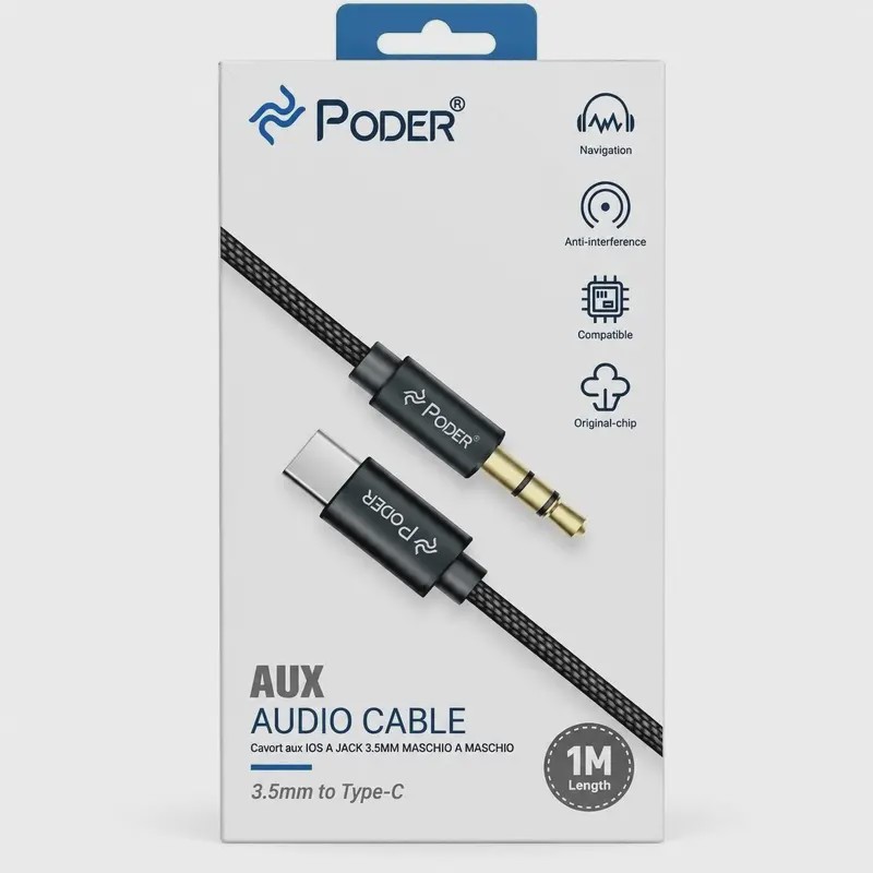 کابل تبدیل AUX به USB-C پودر PD-201 کد 141024