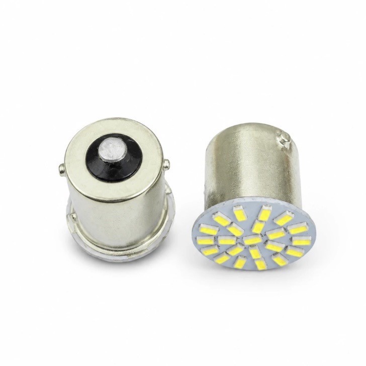 لامپ ال ای دی خودرو سام مدل فندقی 22smd کد w پایه تک کنتاکت 1156 مجموعه دو عددی