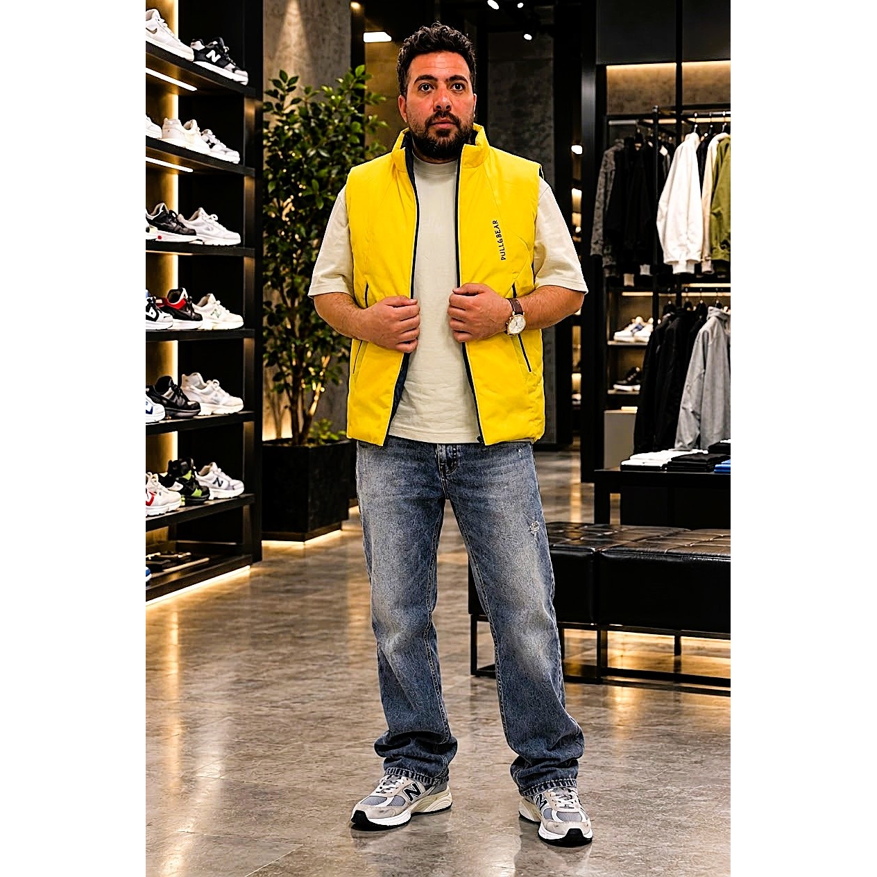 پافر مردانه پارچه شمعی ضدآب برند PULL BEAR وارداتیجدید