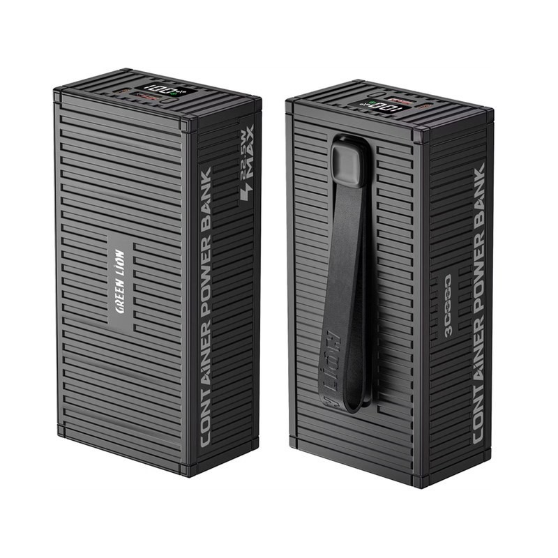 پاوربانک 30000 میلی آمپر و چراغ قوه گرین لاین مدل GREEN LION CONTAINERجدید