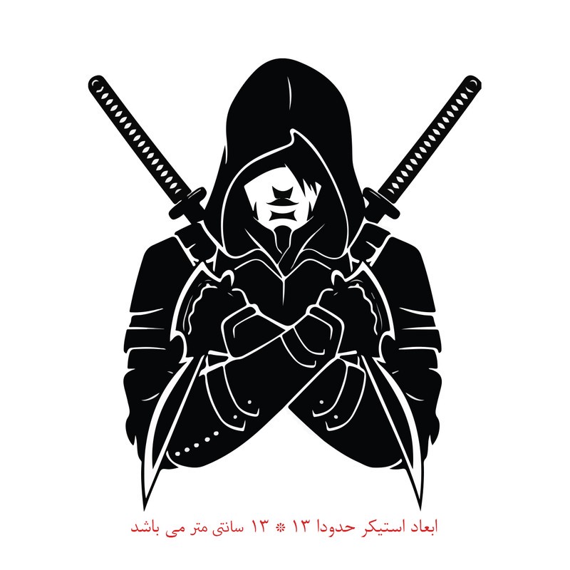 استیکر خودرو طرح جنگجو کد 1205