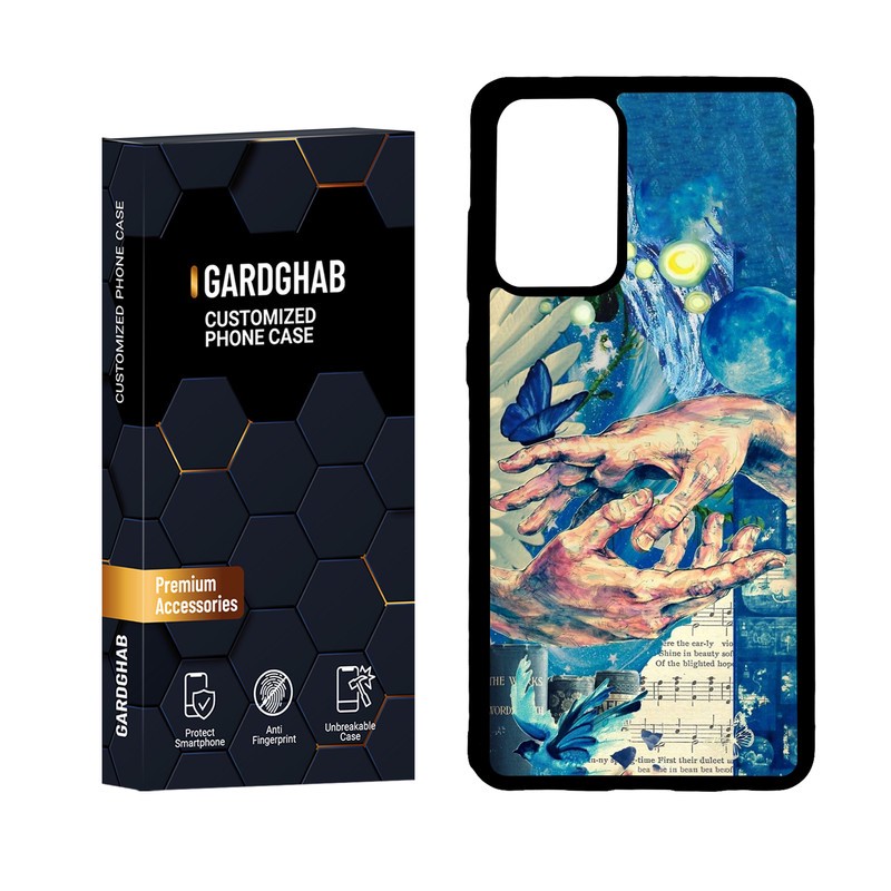 کاور گارد قاب مدل پشت گلس هنری مناسب برای گوشی موبایل سامسونگ Galaxy A72مدل 6