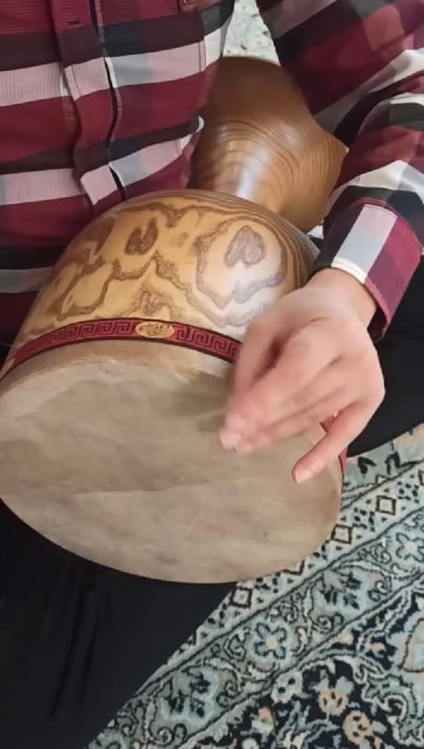 تنبک تک مهر گردو شیرانی دهانه بزرگ با سونوریته صدای عالی