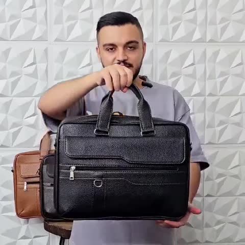 کیف اداری لپتاپی چرمی حلقه دار کشیده کد 6020