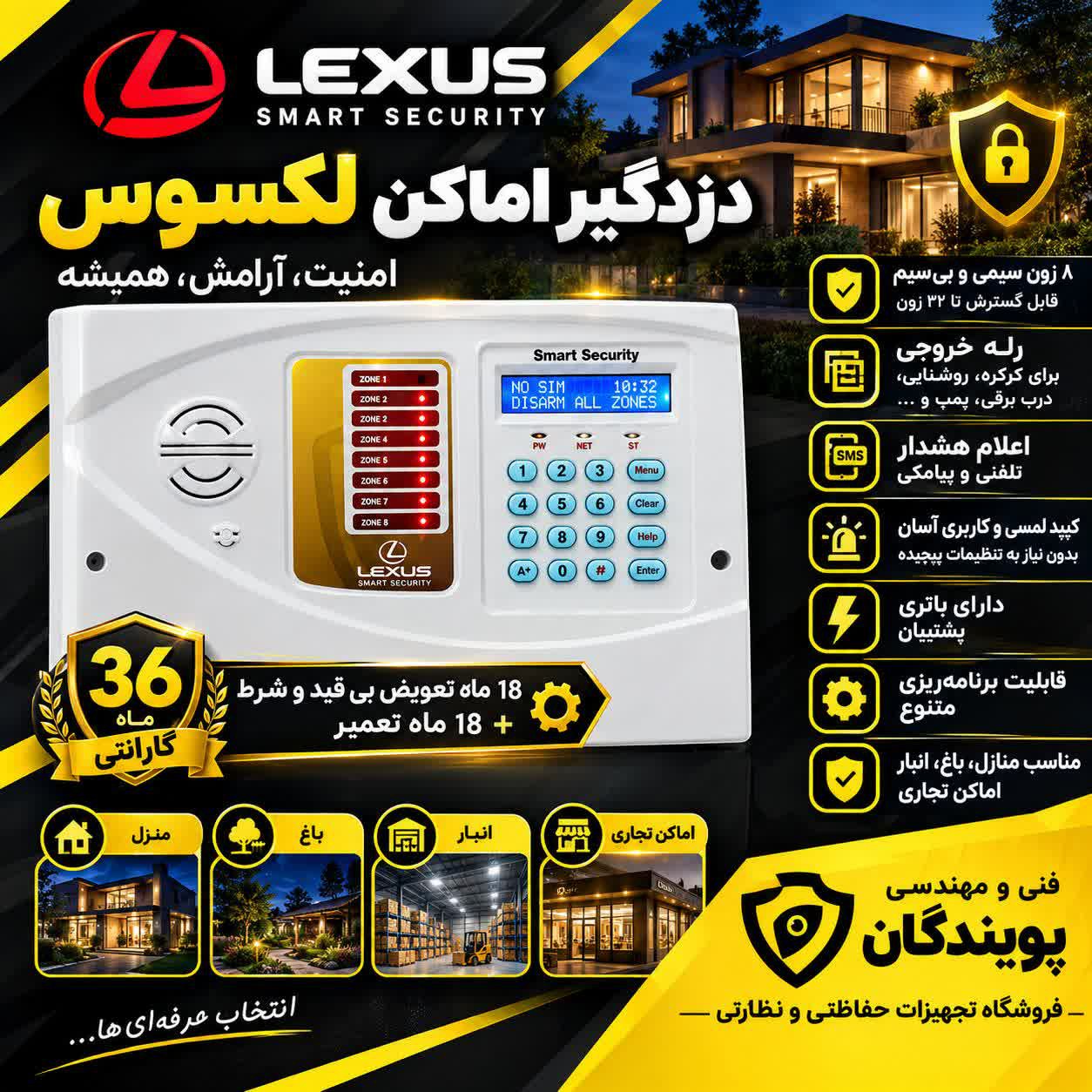 دزدگیر سیم کارتی لکسوس