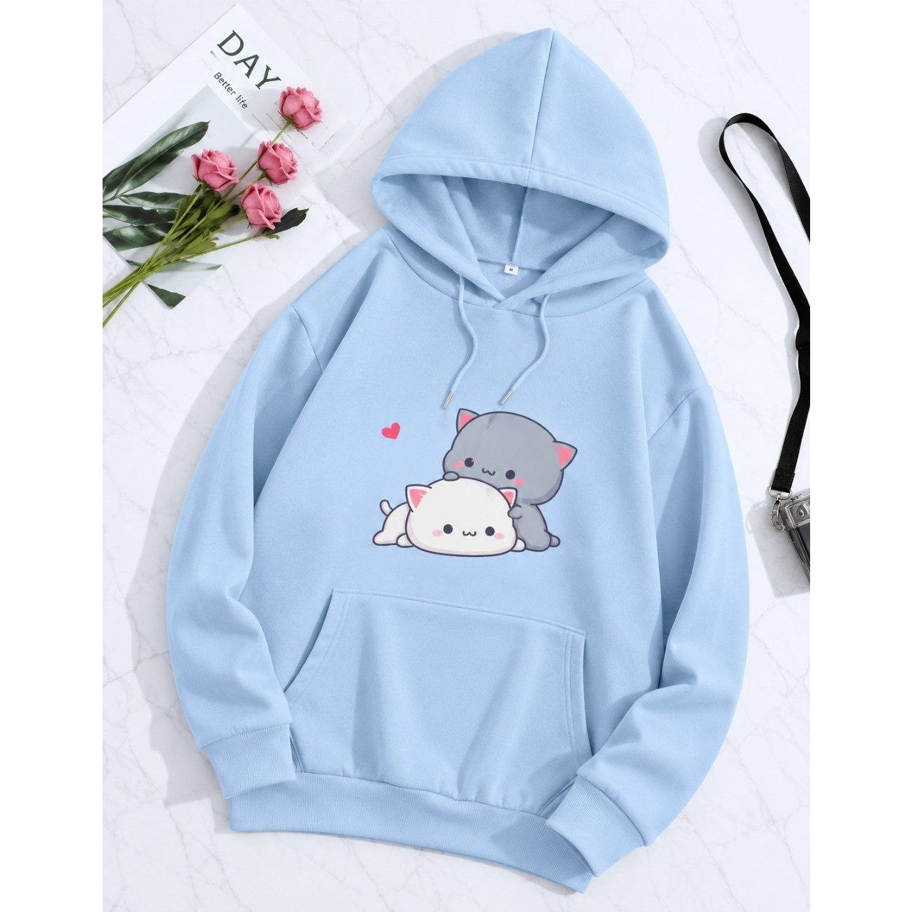 نمای 8 خرید هودی زنانه طرح عروسکی CAT