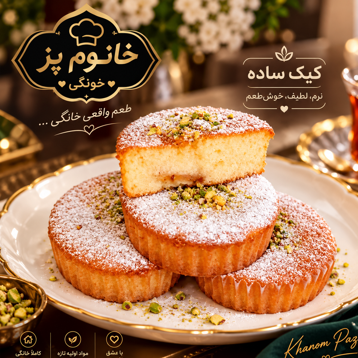 شیرینی پای سیب خانگی عطر سیب و دارچین در یک شیرینی لطیف و خوشطعم