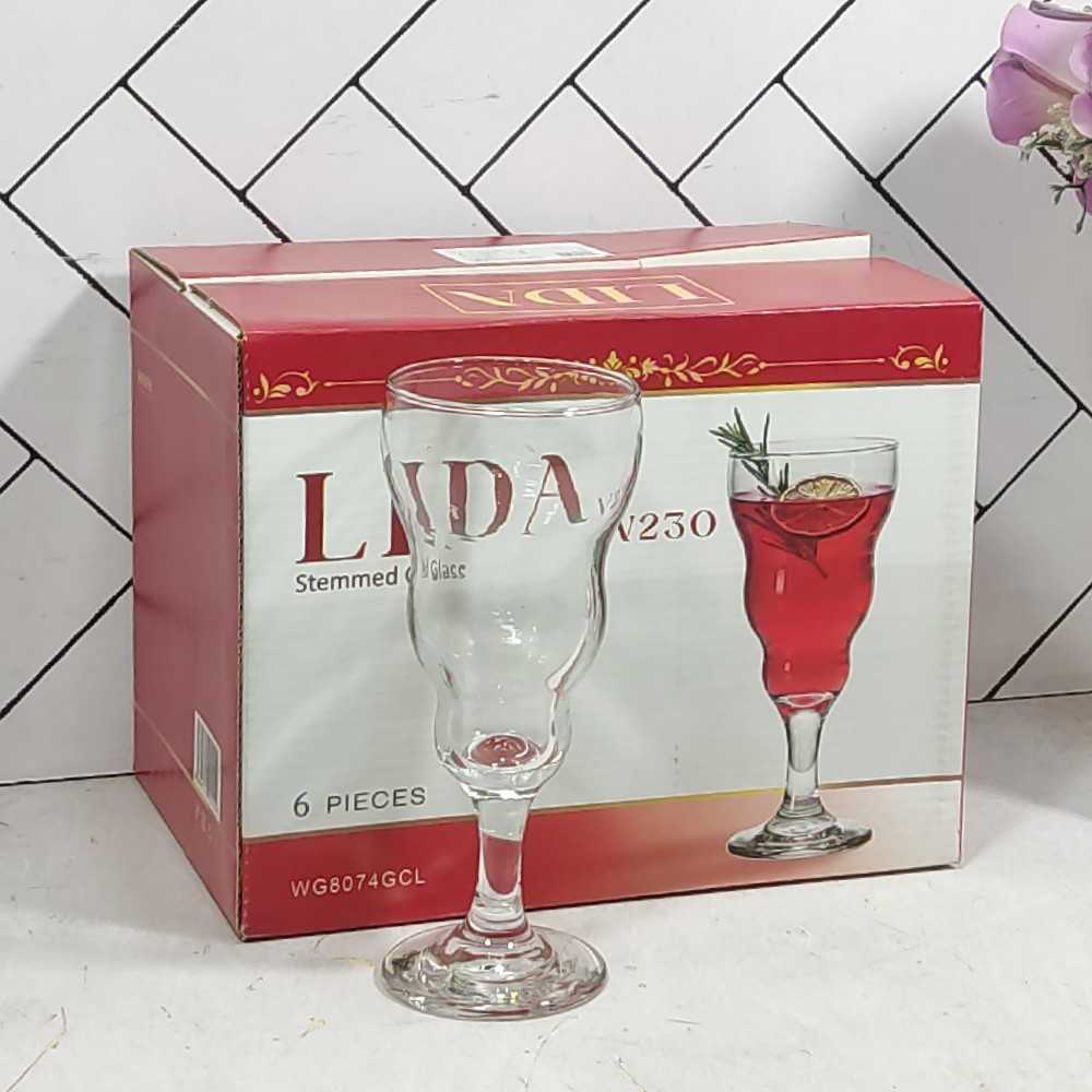 گیلاس لیدا V230 کادویی سفید کاوه (4) بسته 4 تایی ارسال شکستنی و شیشه جات فقط با باربری با بیمه