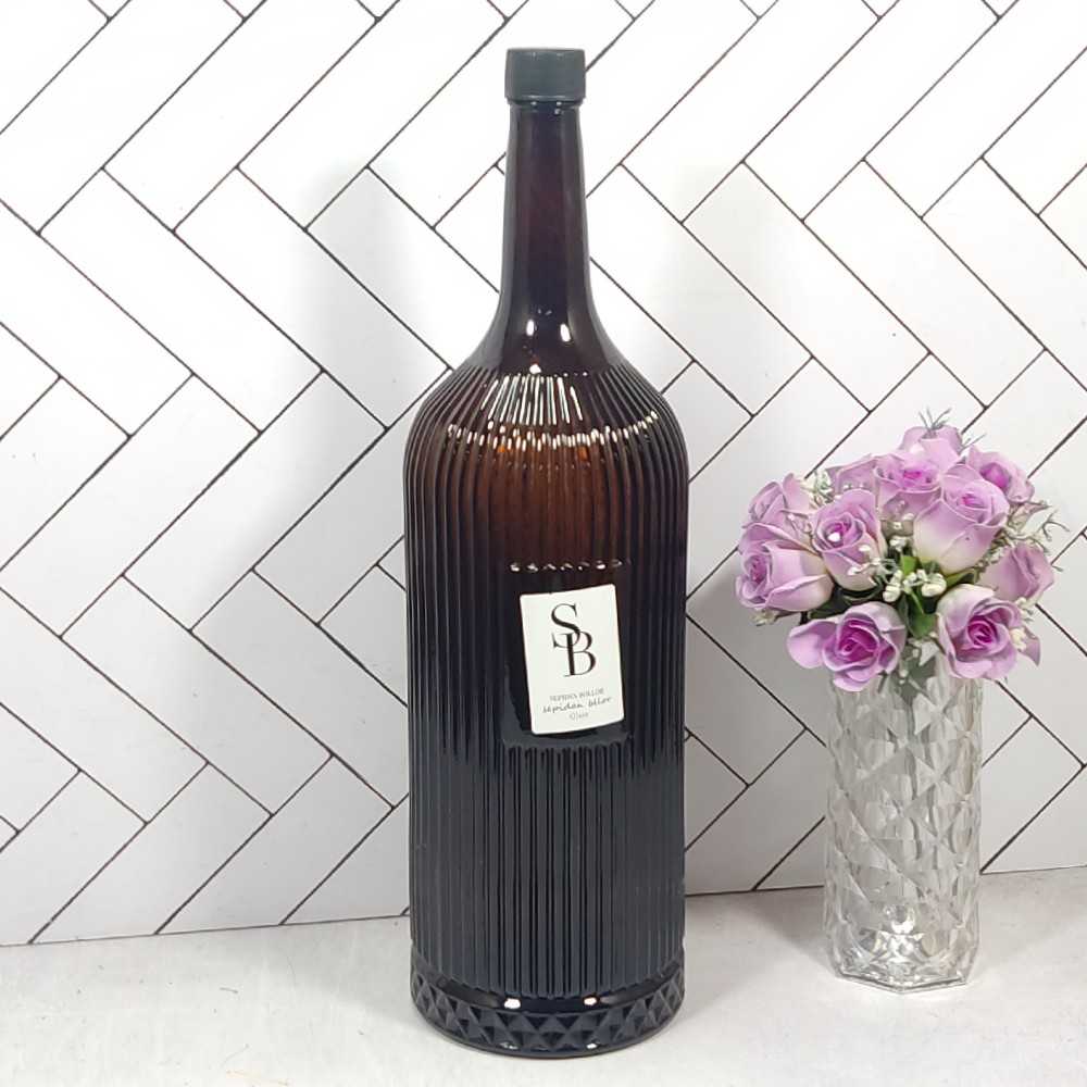 بطری 6 لیتری الماسی بلند درب پیچی قهوه ای سپیدان بلور (4) بسته 4 تایی ارسال شکستنی و شیشه جات فقط با باربری با بیمه