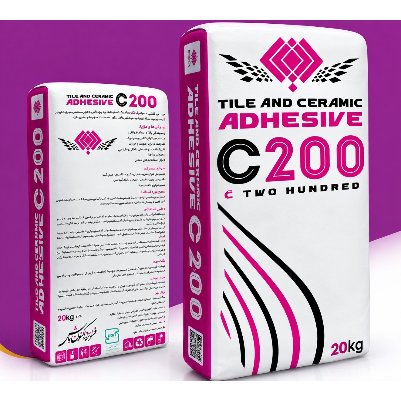چسب پودری کاشی و سنگ C200 پرسلان ویژه