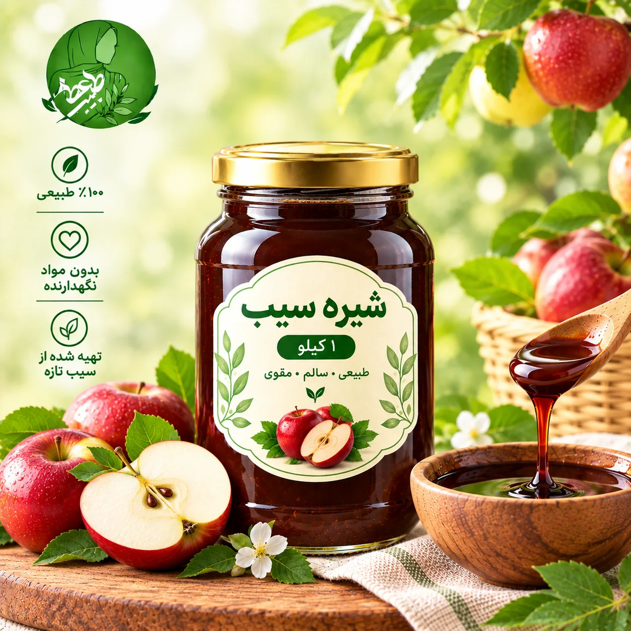 شیره سیب 1 کیلویی طبیب بانو؛ انتخاب هوشمندانه برای خانوادههای سلامتمحور
