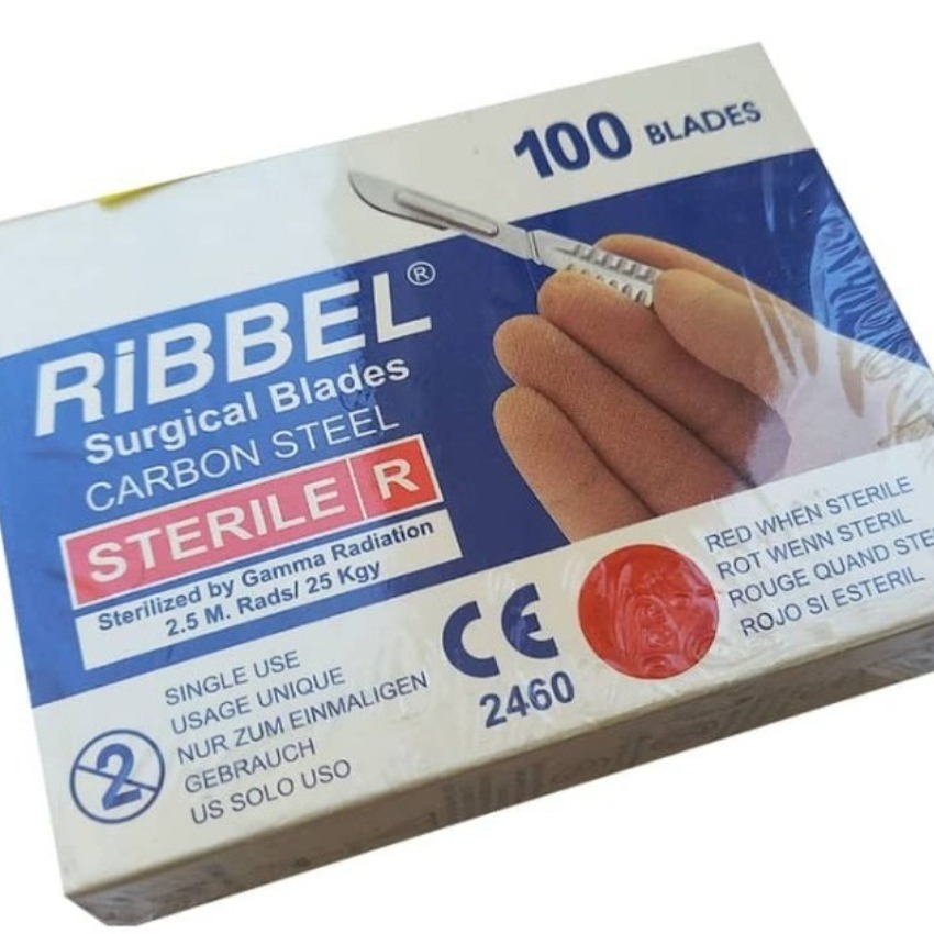 تیغ بیستوری جراحی سایز 20 ریبل(بسته 100 عددی)