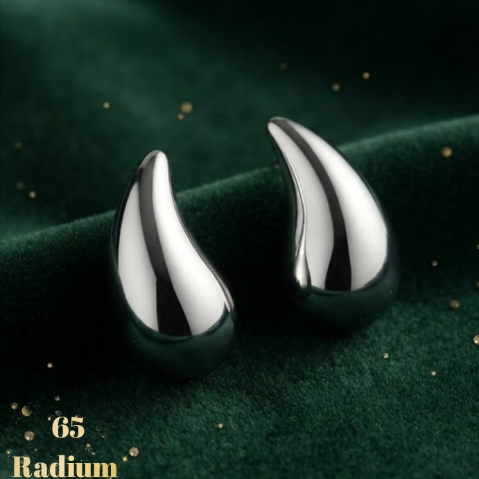 گوشواره اشکی رادیوم و رنگ ثابت نقره ای090