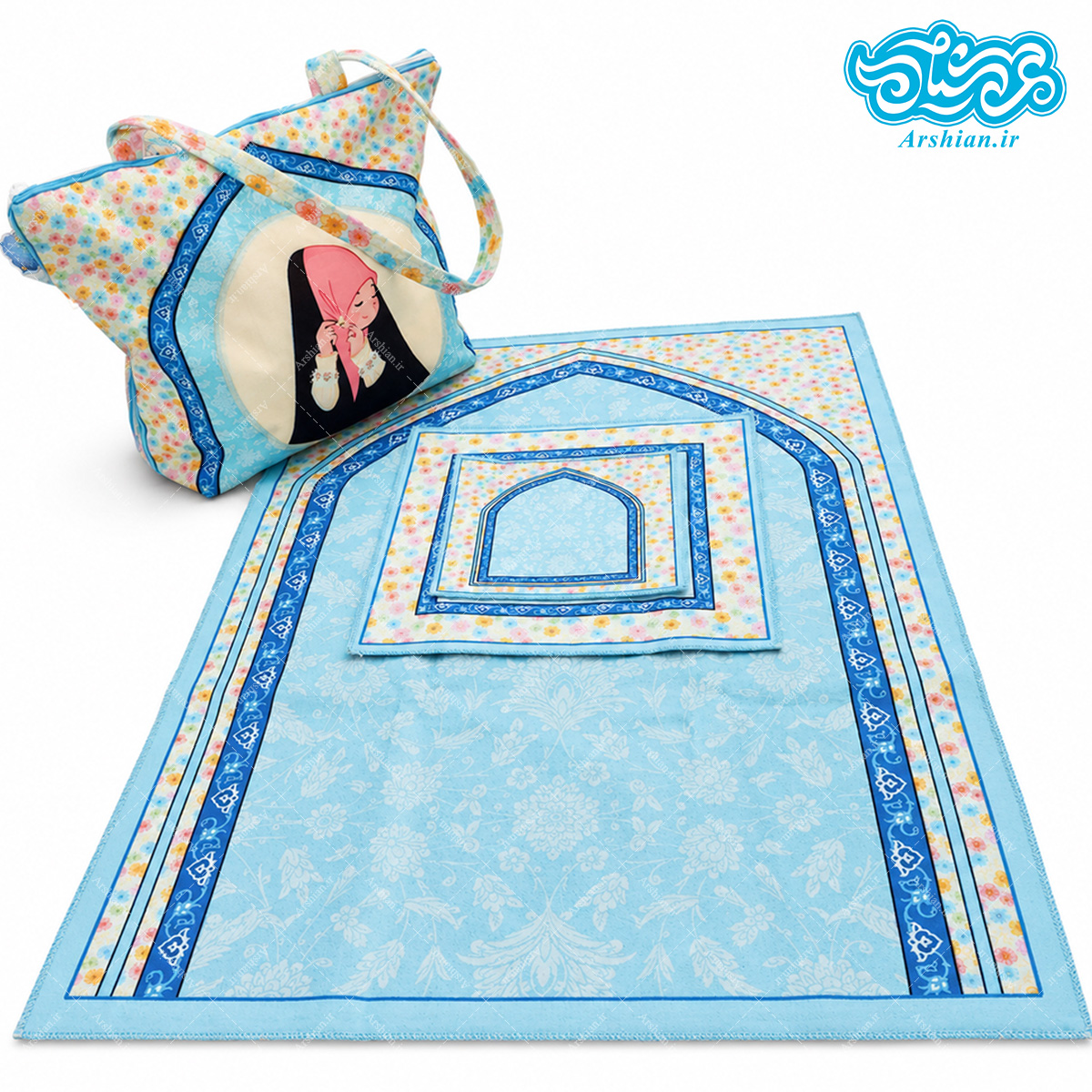 پک جشن تکلیف کیف و سجاده و جانماز مخمل با طرح دخترانه کدkm03جدید
