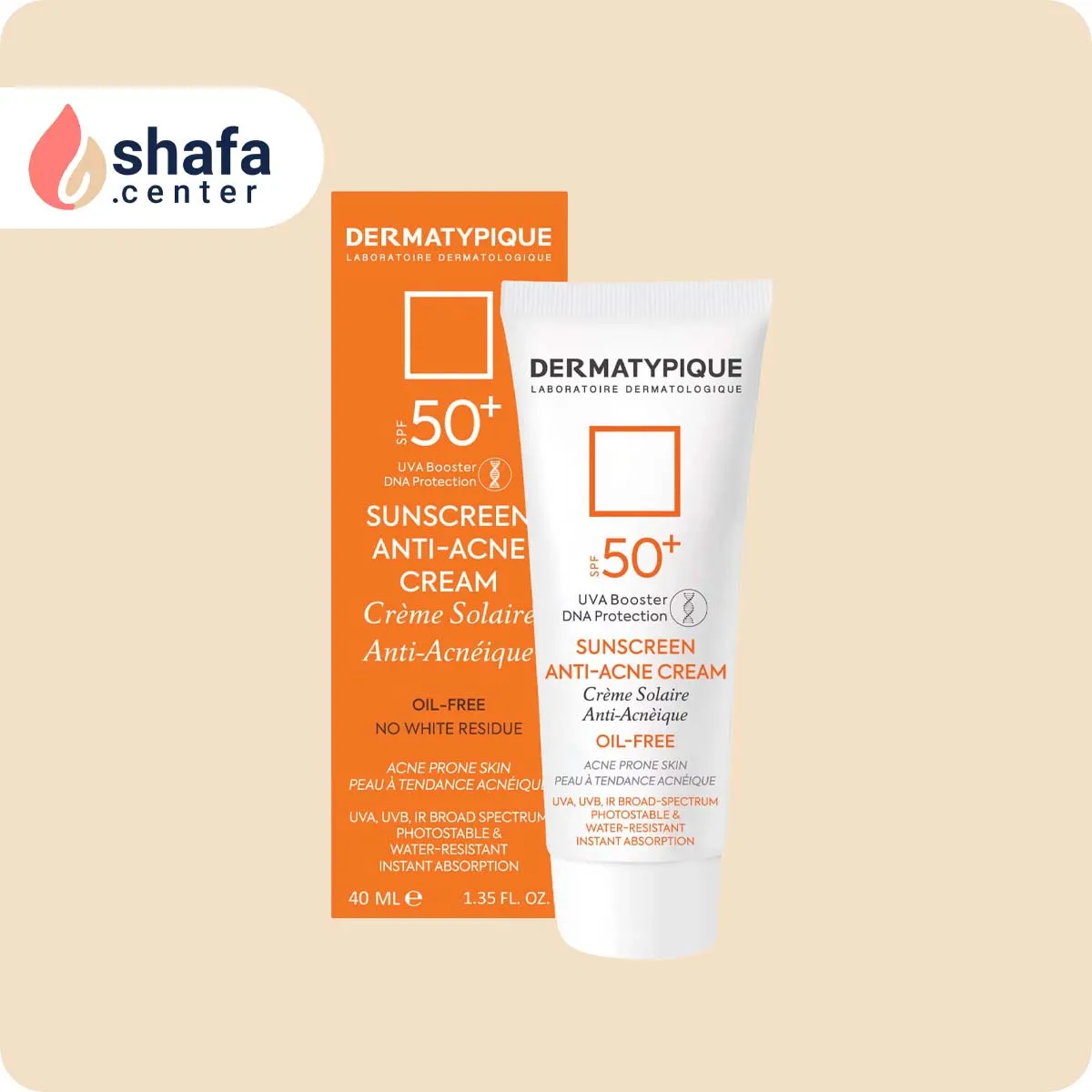 کرم ضد آفتاب درما تیپیک SPF 50 بیرنگ مخصوص پوست چرب