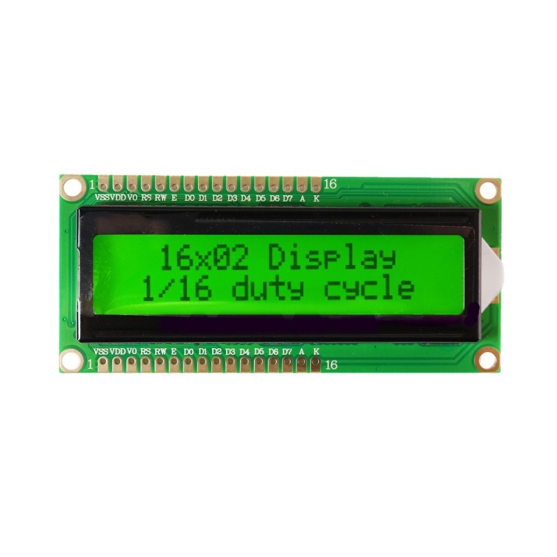 LCD کاراکتری 2x16 پین دوطرفه بک لایت سبزجدید