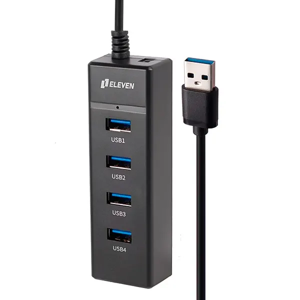 هاب 4 پورت USB 2.0 ایلون مدل H201 کابل 1.2 متری با ورودی آداپتورجدید