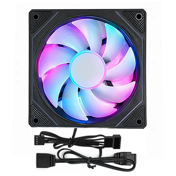 فن کیس ۱۲ در ۱۲ سانتی‌متر گیمینگ ARGB اسپاتان مدل SP120 Prism 4Pro مشکی با قابلیت همگام‌سازی نورپردازیجدید