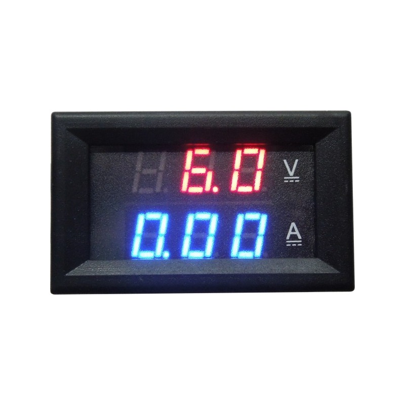 ولتمتر و آمپرمتر DC روپنلی 10 آمپر 0v-100v دو رنگ قرمز و آبیجدید