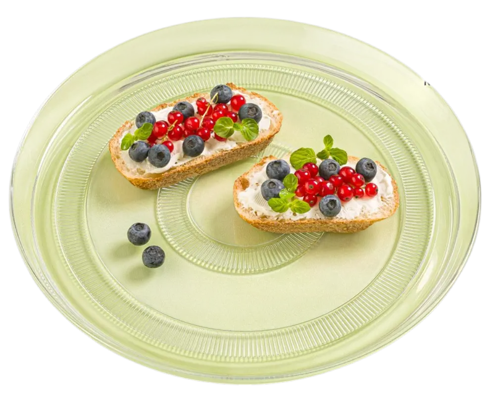 دیس گرد شیشه ای 33 سانتی لیمون کد 2436