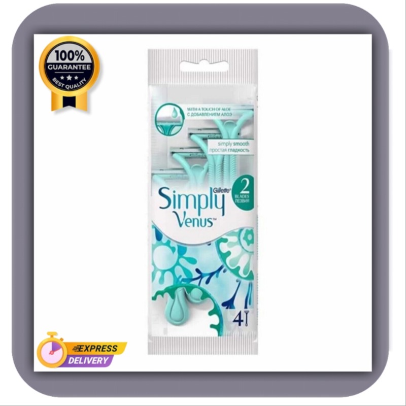 تیغ ژیلت GILLETTE اورجینال دو لبه سیمپلی ونوس بسته 4 عددی