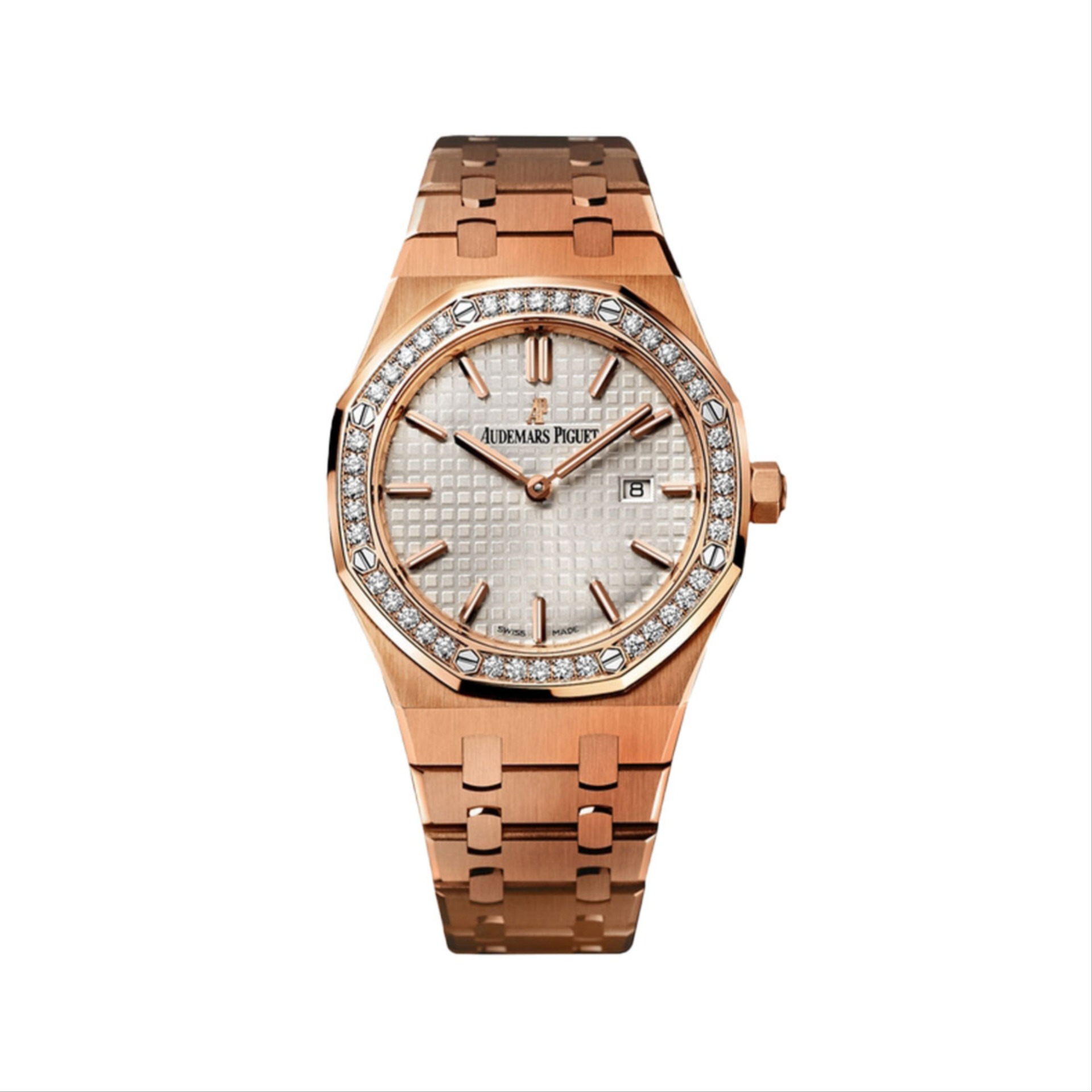 ساعت زنانه اودمار پیگه رزگلد دور نگین Audemars Piguet