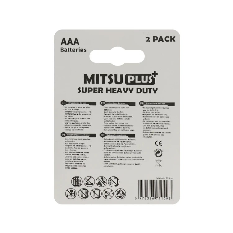 باتری نیم قلمی MITSU PLUS Super Heavy Duty بسته 2 عددیجدید