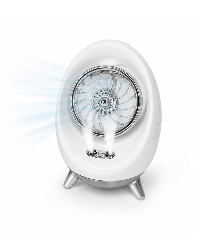 پنکه مهپاش شارژی رومیزی مدل Spray Cold Air Fan با چراغ خواب