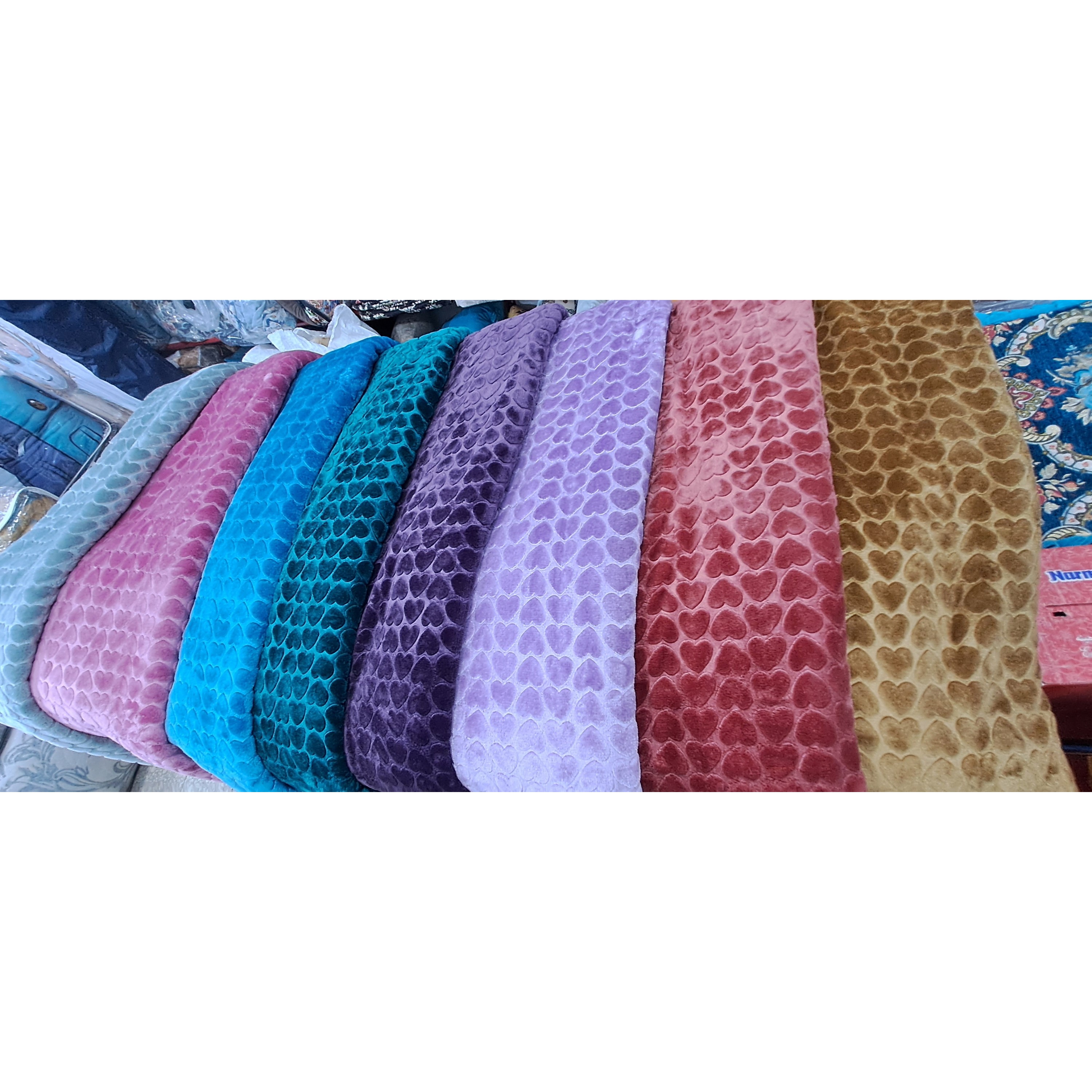 پتو نرمینه مدل نگین یکنفره گلبرجسته قلبی ( پک 10 عددی)