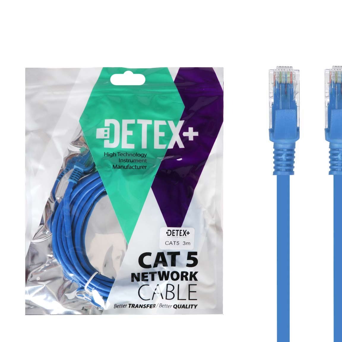 کابل شبکه 3 متری DETEX+ Cat5-کد6522جدید