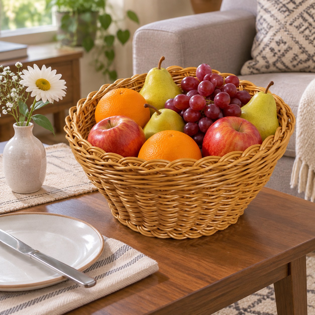 سبد جای میوه جنس مفتول پلاستیکی 