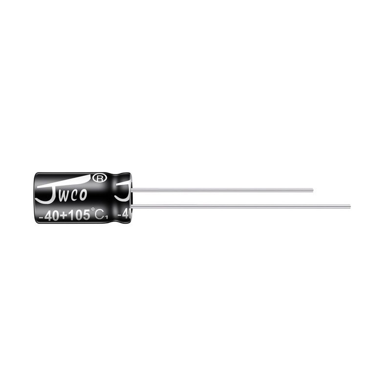 خازن 100 میکروفاراد 16 ولت جی دبلیو کو کد 615 بسته 10 عددیجدید