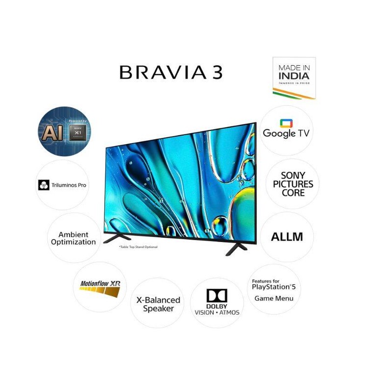 تلویزیون 55 اینچ ال ای دی هوشمند سونی مدل K-55S30 BRAVIA 3جدید